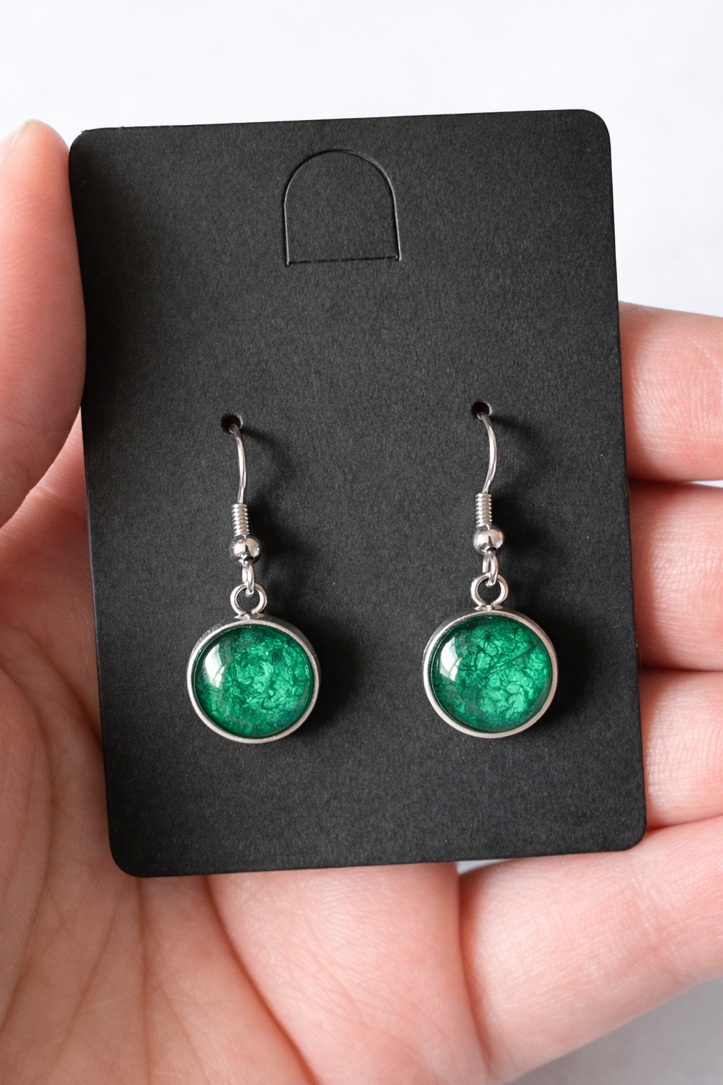 KOLCZYKI ESSENCE – OCZKO W KOLORZE ZIELONYM