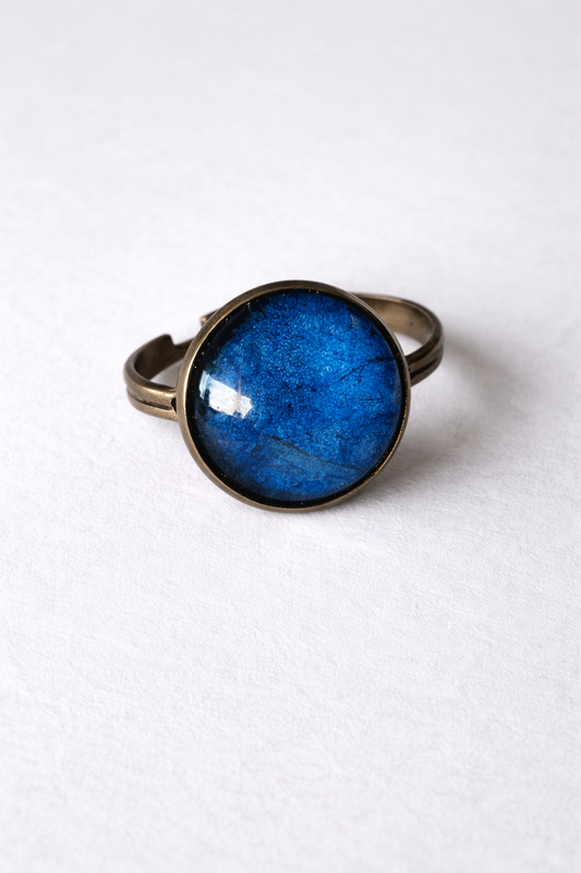 PIERŚCIONEK ATELIER - OCZKO W KOLORZE NIEBIESKIM